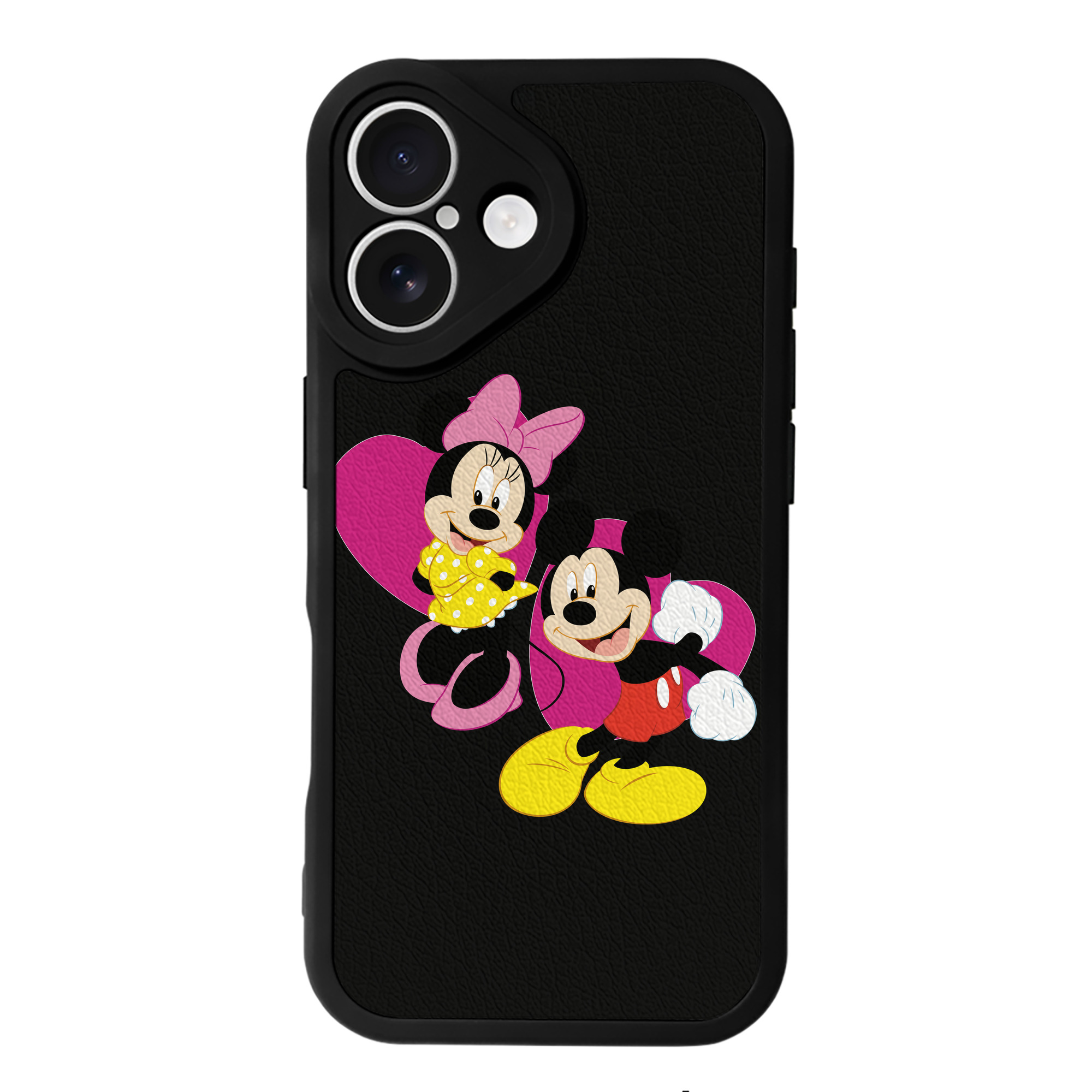（画像用） ミッキーマウス Mickey Mouse 【iPhone 16シリーズ対応】シリコンスマホケース（レザー調） 材質：シリコン